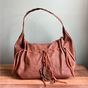Lucky Brand Brown Leather Hobo Bag